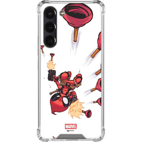 Marvel Deadpool Babypool Shooting Galaxy S24 FE Clear Case